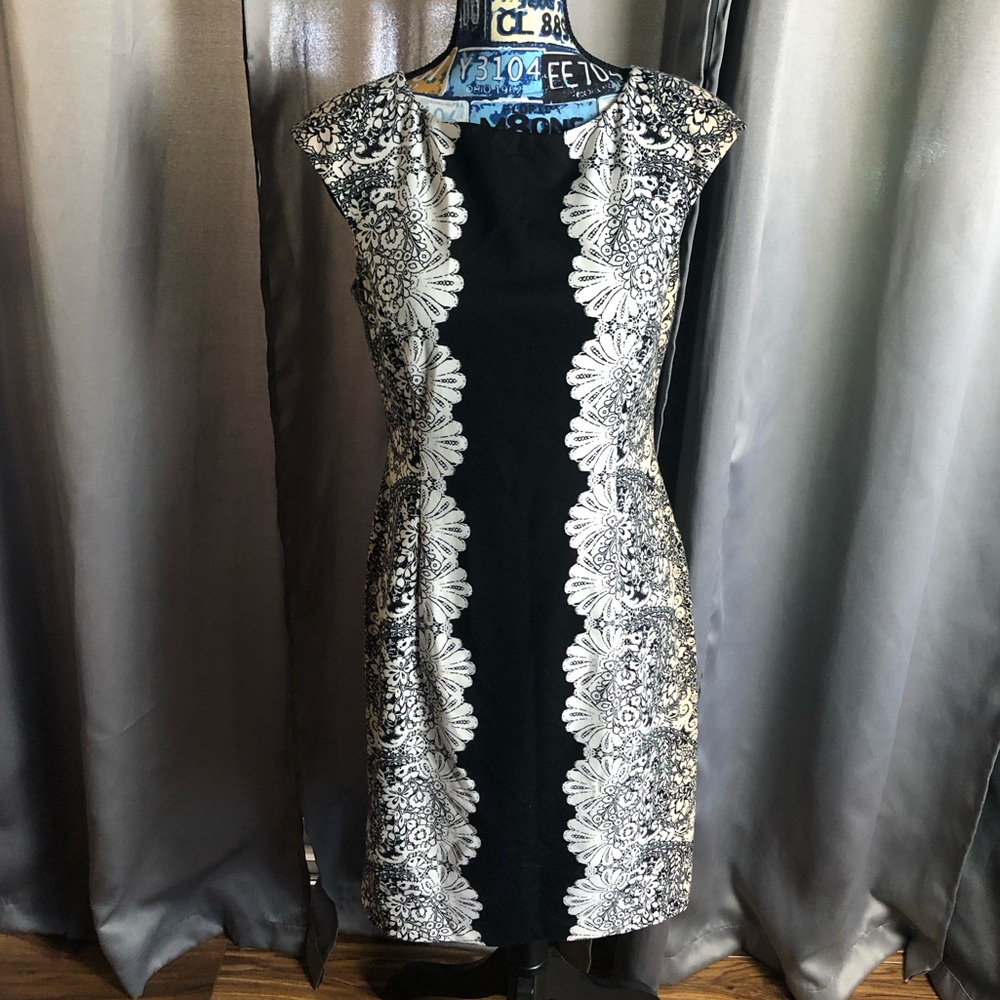 Wisp Sleeveless Zip Back Floral Tri Color Dress